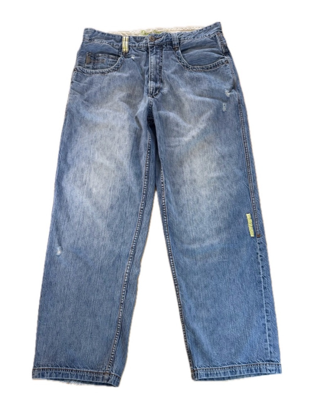 Vintage Pepe Jeans London Denim Embroidered Pockets Y2K Grunge Distressed  35x30